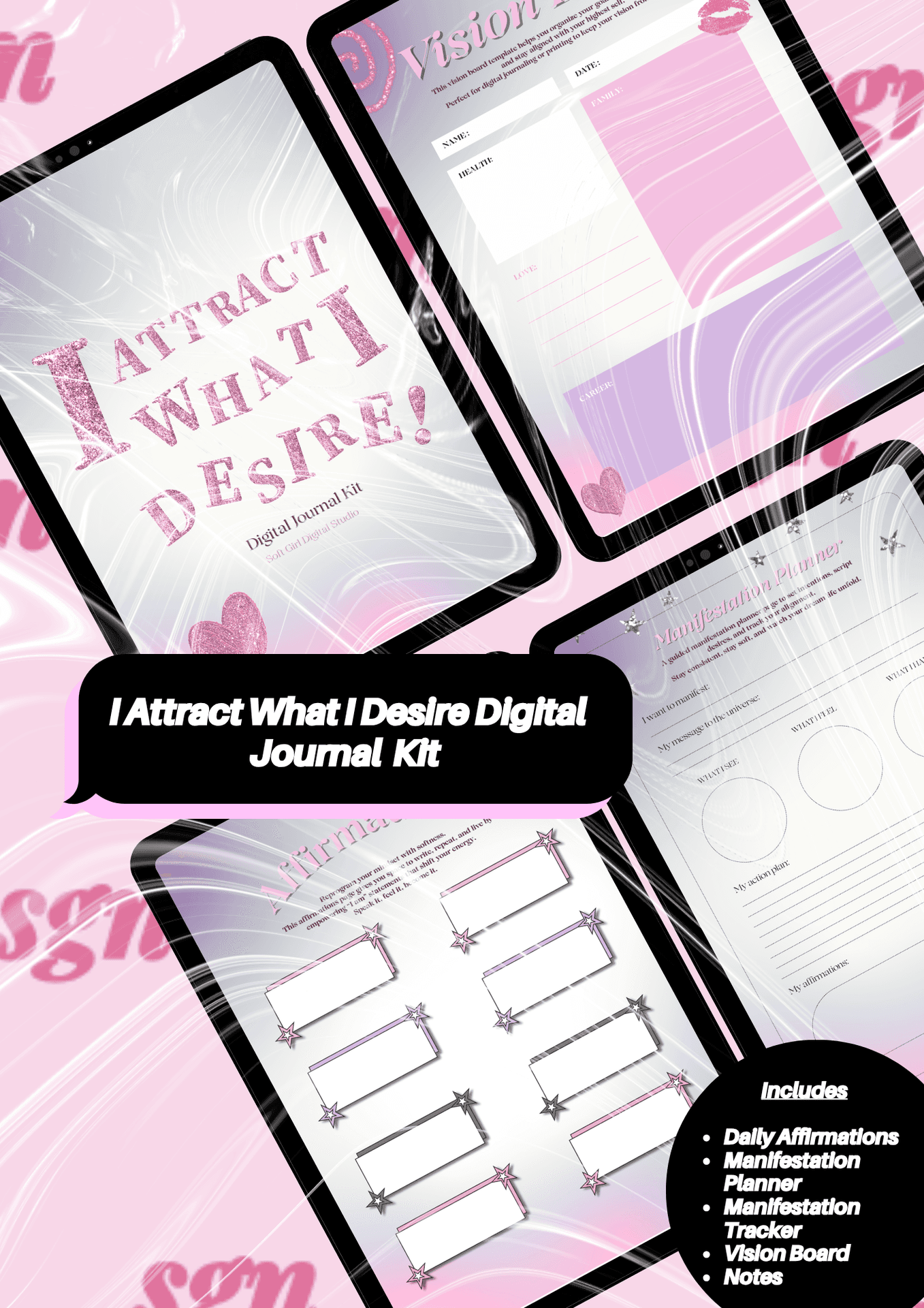 I Attract What I Desire Digital Journal Kit 